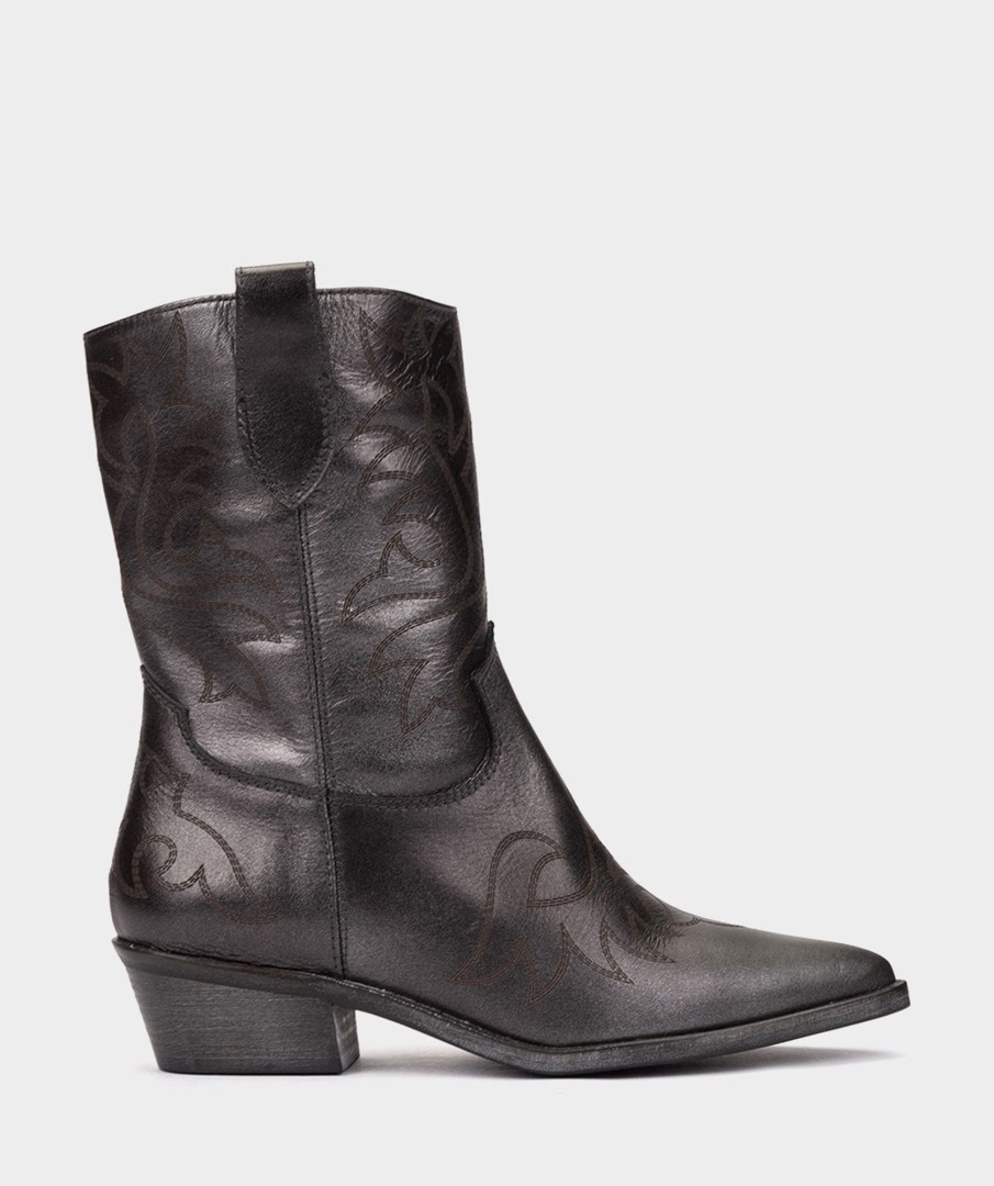 Shoe Pedro Miralles Ankle Boots | Cowboy Leather Boots Nacar Negro