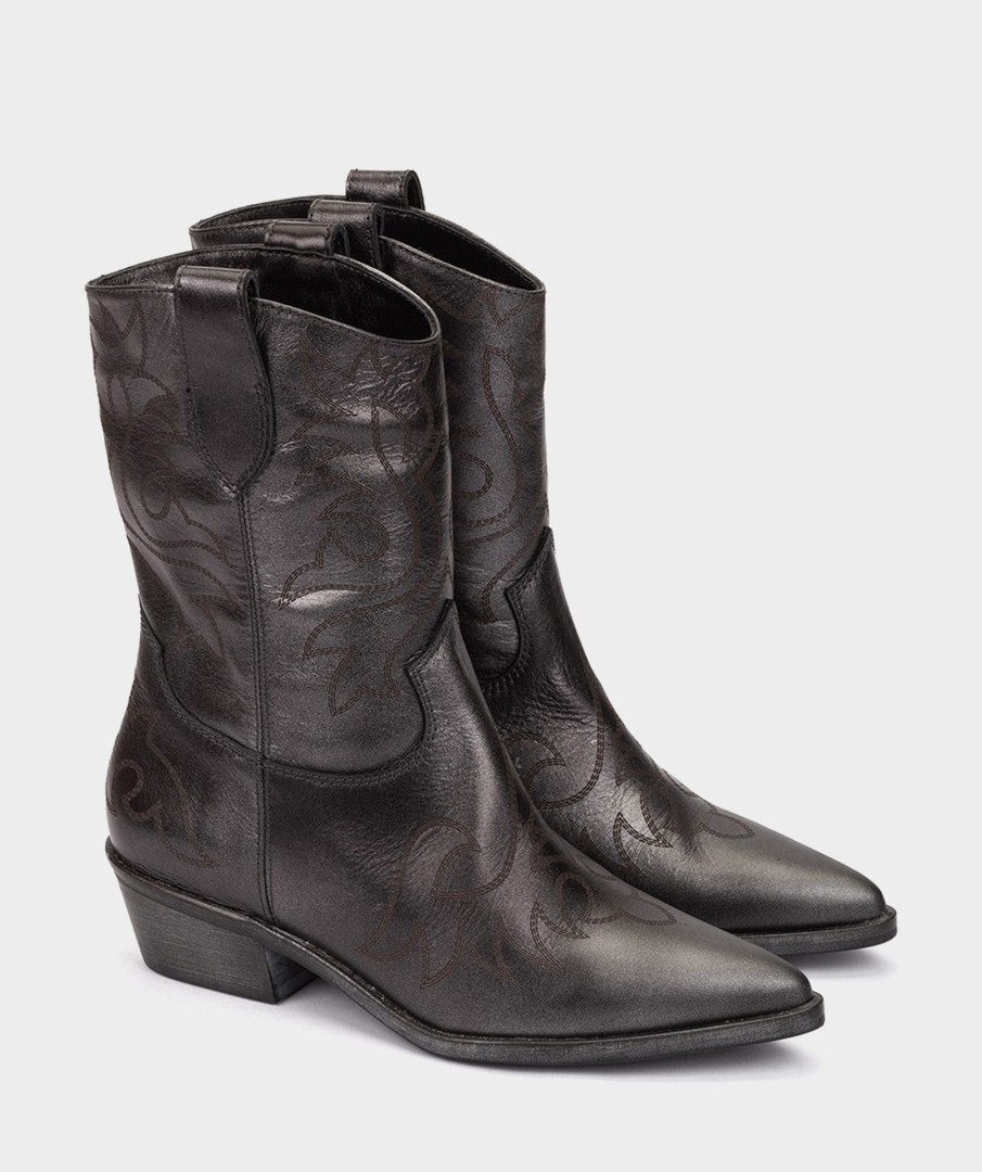 Shoe Pedro Miralles Ankle Boots | Cowboy Leather Boots Nacar Negro