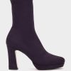 Shoe Pedro Miralles Boots | Mid-Calf Boots In Suede-Effect Fabric Ante Strech Prugna