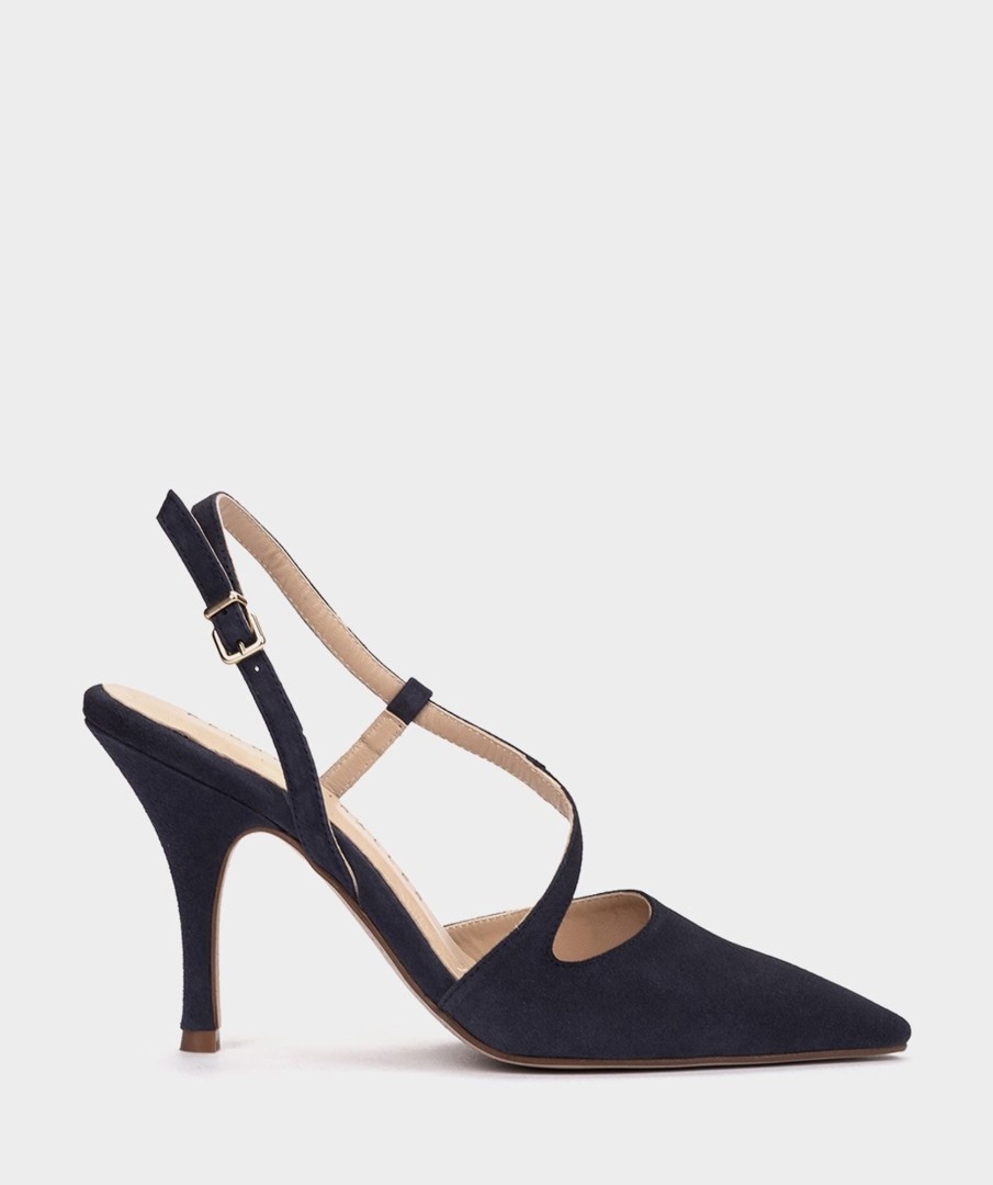 Shoe Pedro Miralles Pumps | Pointed Toe Navy Suede Pumps Amalfi Navy