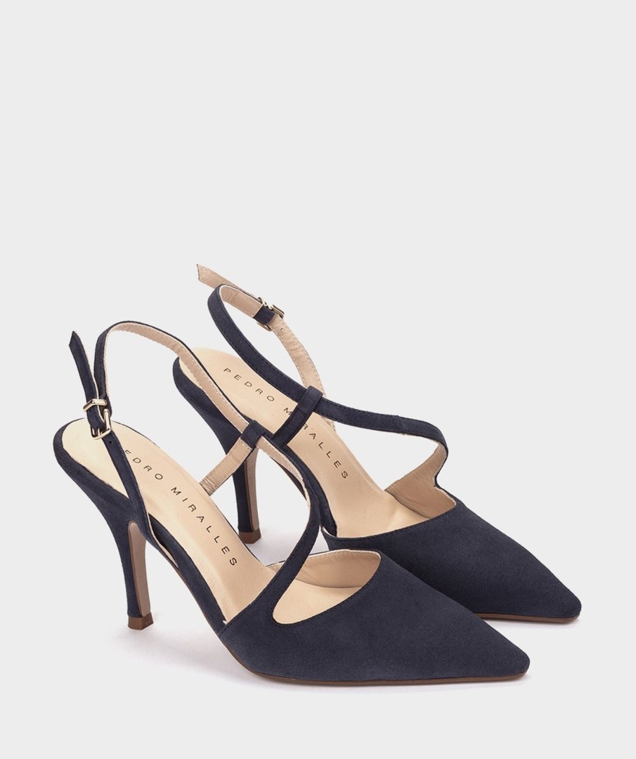 Shoe Pedro Miralles Pumps | Pointed Toe Navy Suede Pumps Amalfi Navy