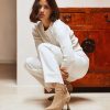 Shoe Pedro Miralles Ankle Boots | Heel Boots Made Of Beige Suede Amalfi Sabbia