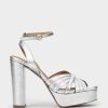 Shoe Pedro Miralles Heeled Sandals | Leather Heeled Sandals Napa Metal Plata