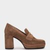 Shoe Pedro Miralles Pumps | Brown Split Leather Loafers Velour Birra