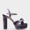 Shoe Pedro Miralles Heeled Sandals | Velvet Heeled Sandals Velvet Malva