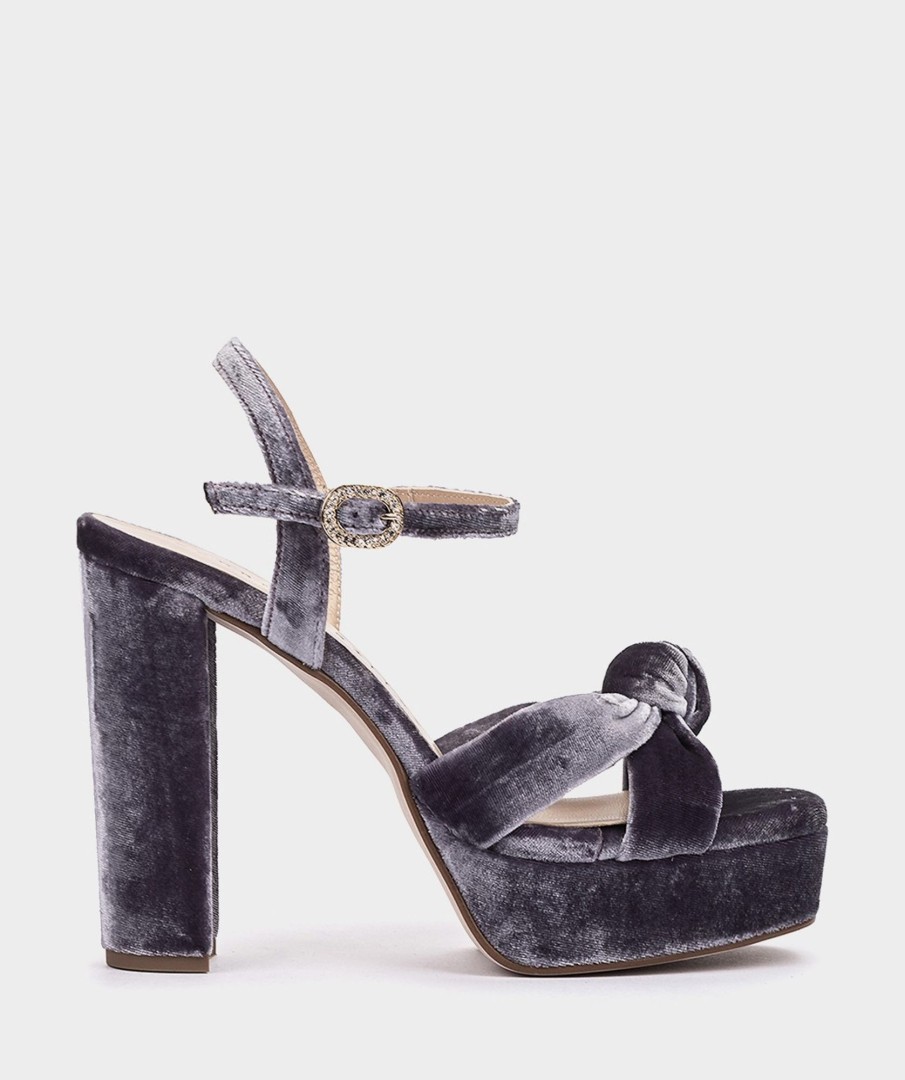 Shoe Pedro Miralles Heeled Sandals | Velvet Heeled Sandals Velvet Malva