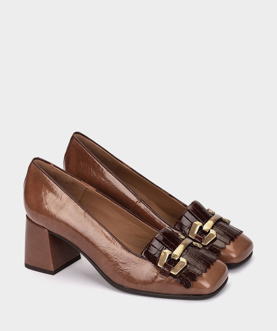 Shoe Pedro Miralles Pumps | Patent Leather High Heel Shoes In Brown Colour Venice Polisandro