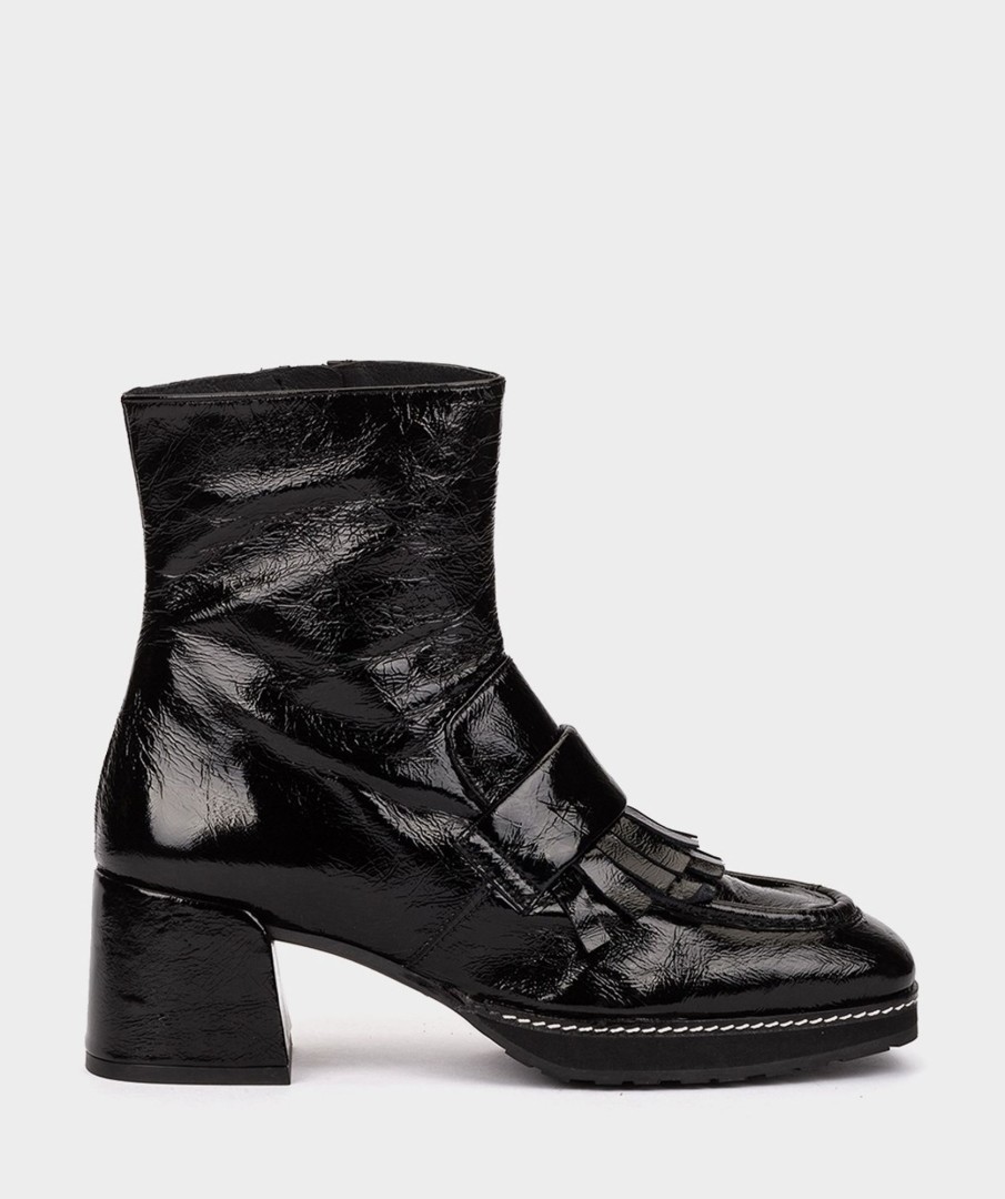 Shoe Pedro Miralles Ankle Boots | Patent Leather Ankle Boots In Black Colour Venice Negro