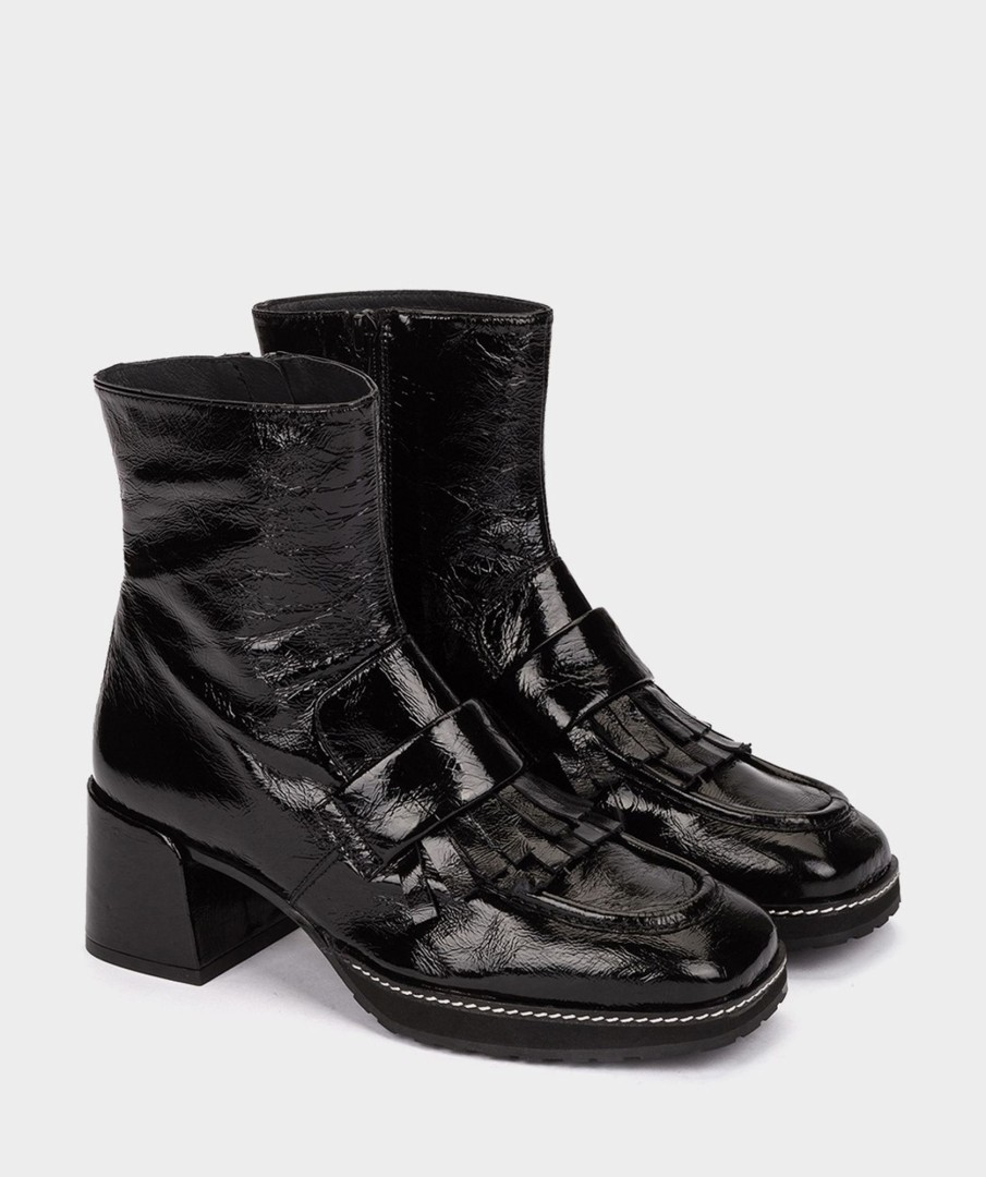 Shoe Pedro Miralles Ankle Boots | Patent Leather Ankle Boots In Black Colour Venice Negro