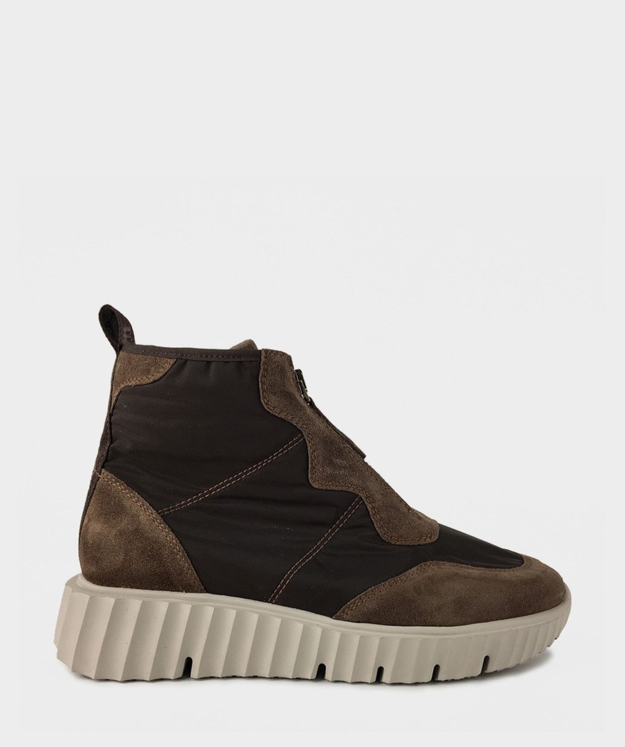 Shoe Pedro Miralles Sneakers | Sports Shoes Made Of Suede And Fabric In Brown Meme Marron