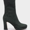 Shoe Pedro Miralles Boots | Mid-Calf Boots In Suede-Effect Fabric Ante Strech Forest