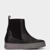 Shoe Pedro Miralles Ankle Boots | Wedge Ankle Boots With Platform In Black Leather Nucleo Negro