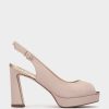 Shoe Pedro Miralles Heeled Sandals | Leather Peep Toes Natur Rosa Palo